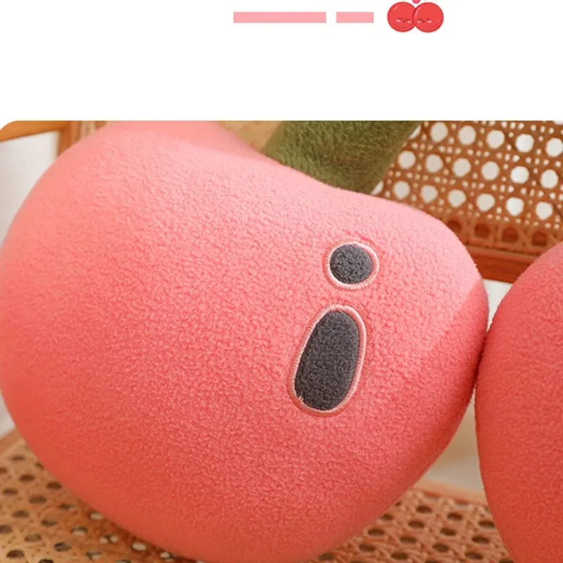 45cm Fruit Cherry Shaped Plush Pillow Soft Cute Pink Cherry Plushies Toy Hug Pillow Lovely Room Sofa Decoration — image 6