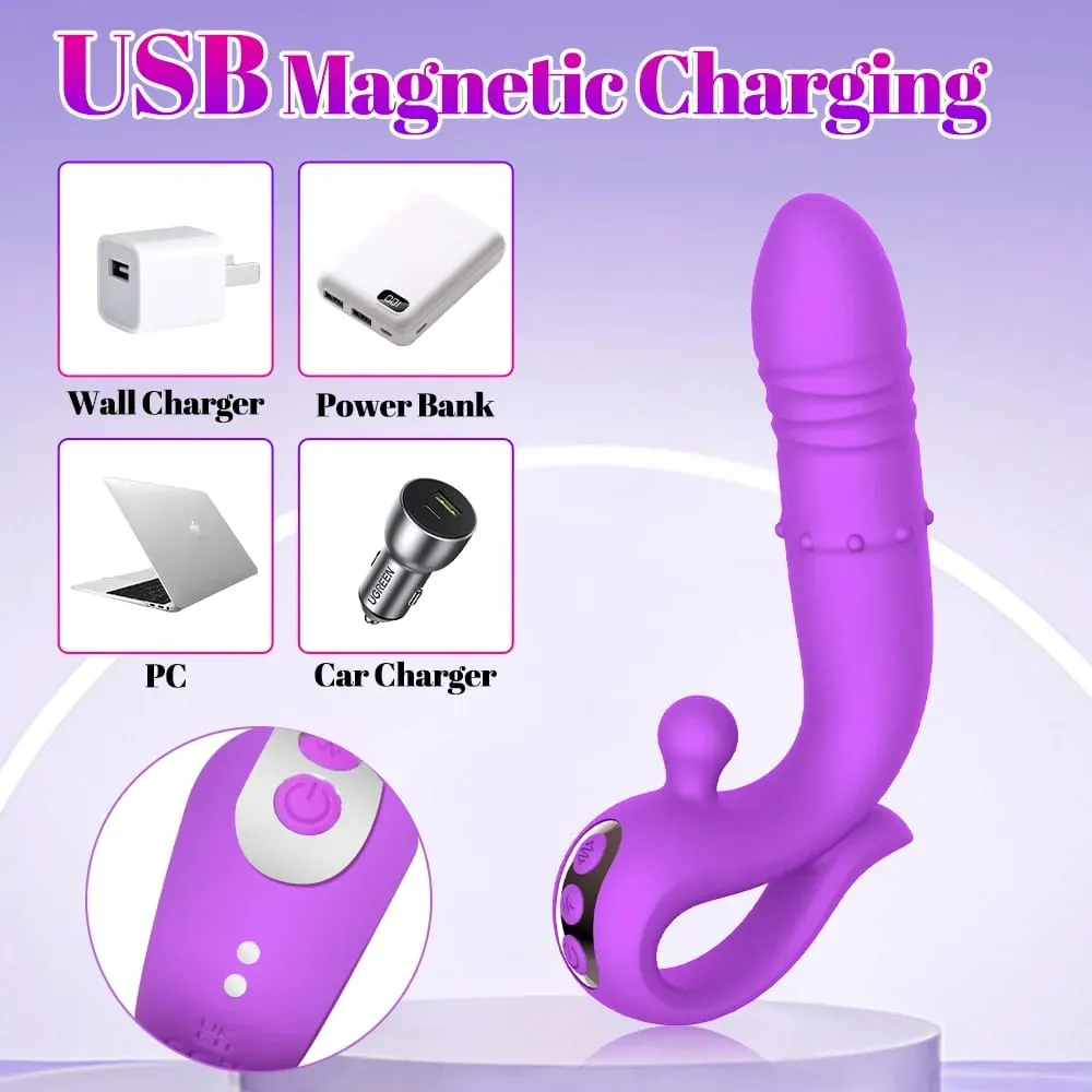 Realistic Dildo Telescoping Masturbator for Women Powerful G-Spot Clitoral Vaginal Vibrator with Nipple Stimulator Adult Sex Toy — image 5