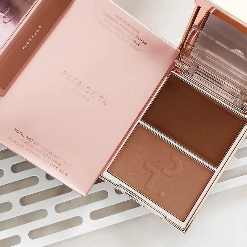 Patrick 2 in 1 Cream & Powder Blush Palette Dual Cheek Blush Duo Lasting Natural Brightening TA Makeup Cosmetics She's That Girl — image 24