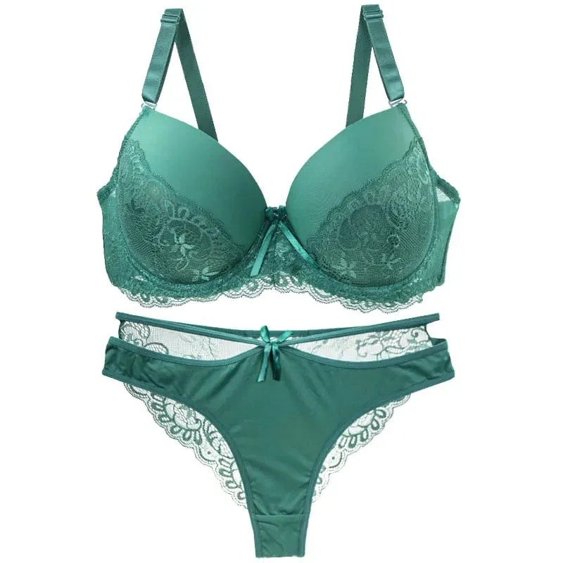 Nouvell Seamless Sexy Lace Bras Set 34/75 36/80 38/85 40/90 42/95 44/100 BCDE Cup Underwear For Women Push Up Lingerie — image 5