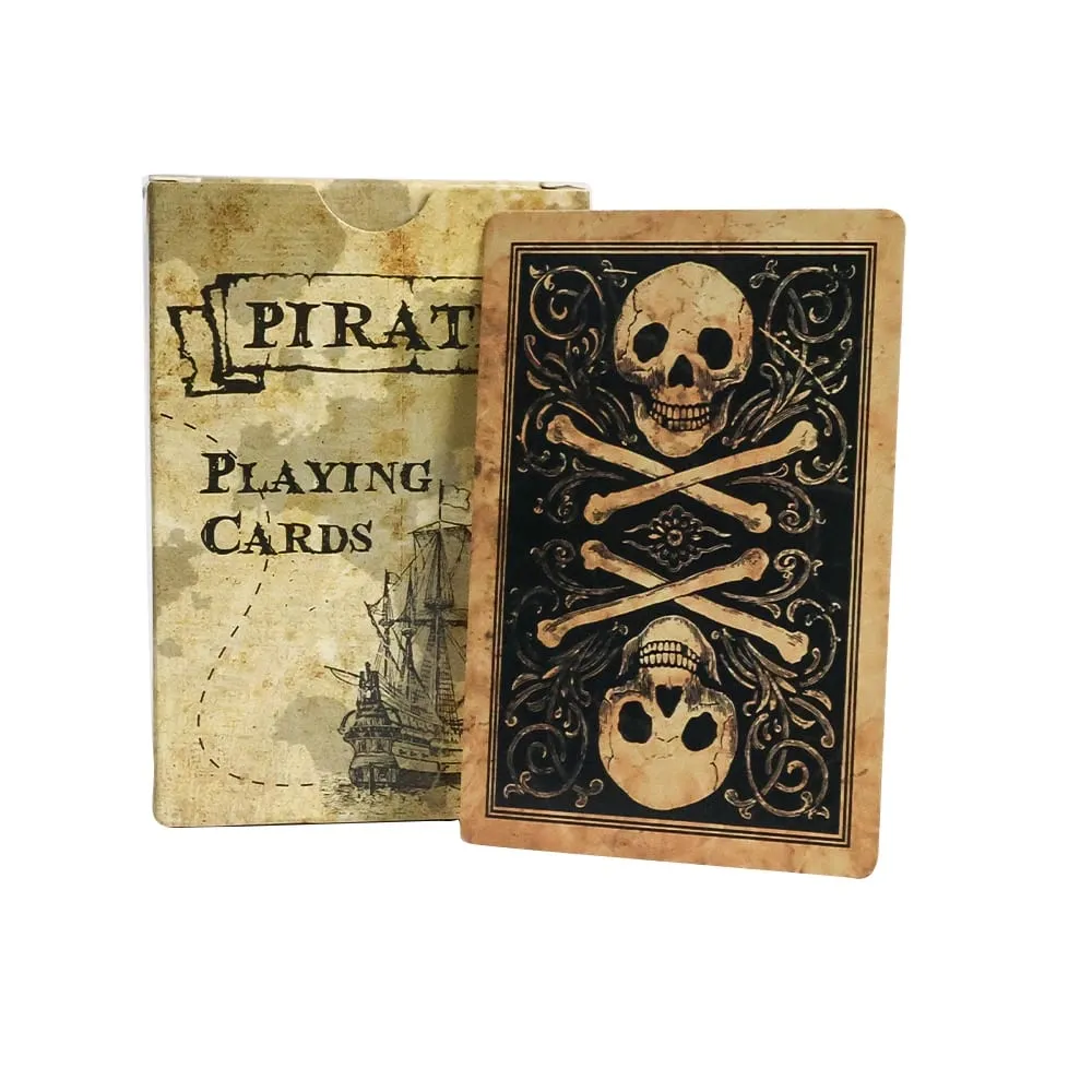 Pirate Skull Vintage Style Playing Cards Standard Deck of Cards Waterproof Poker Cards for Family Games Parties Gatherings