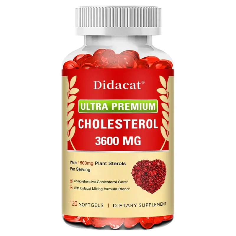 Cholesterol Supplements with Niacin Red Yeast Rice Bergamot Omega-3 & Garlic Advenced Absorption Formula 30/60/120 Softgels — image 9