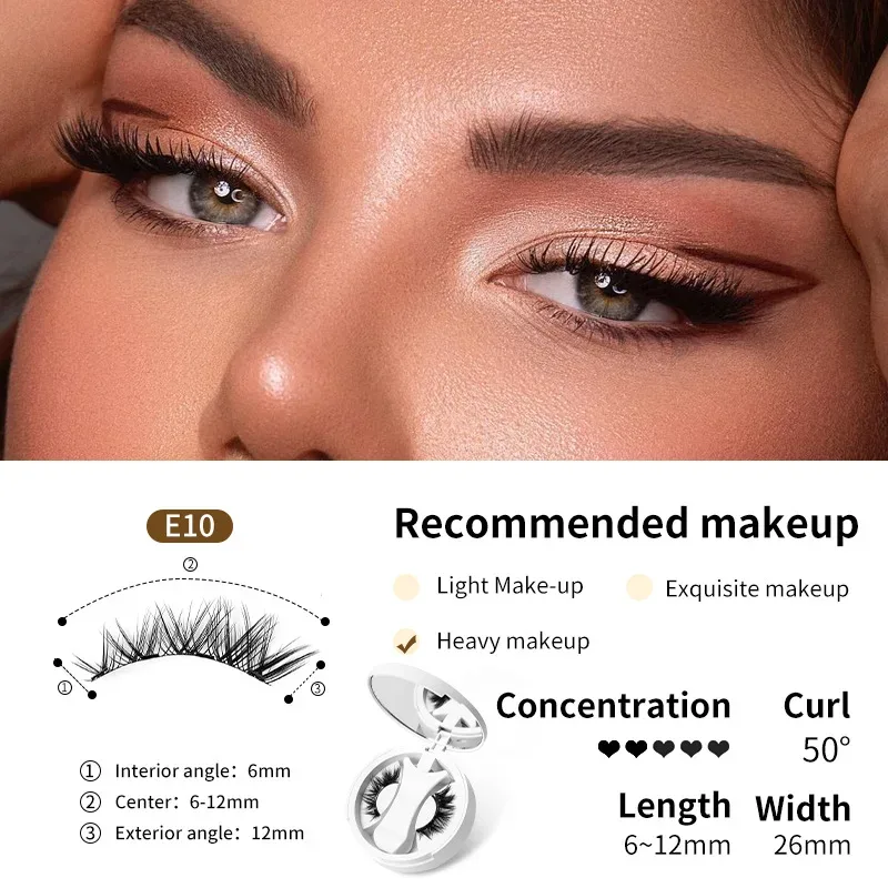 Brown Lashes 3Magnetic eyelashes integrated storage box 3D false eyelash with applicater natural thick glue-free eye lashes drop — image 16