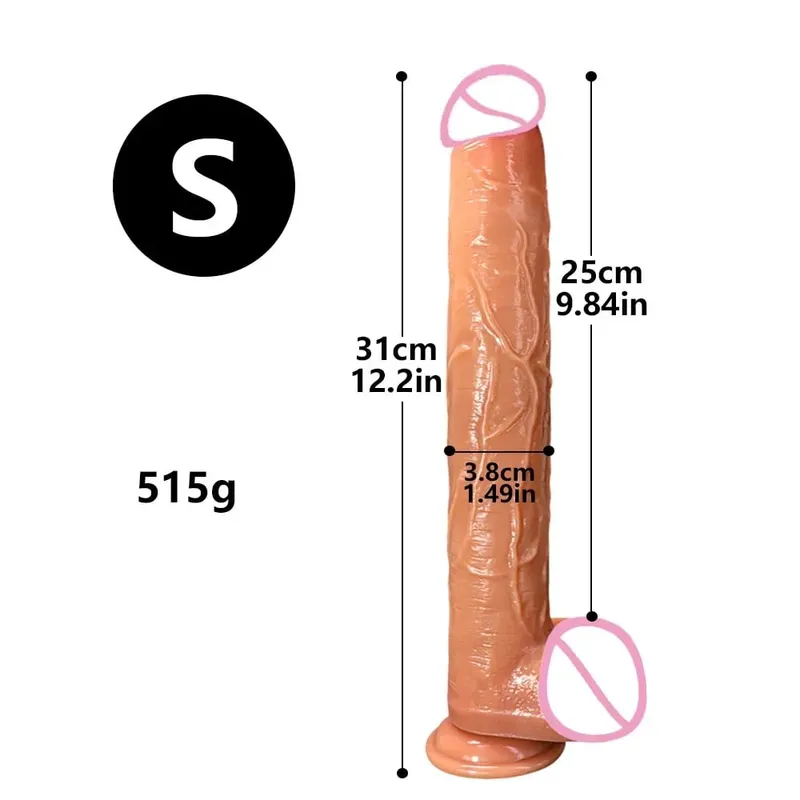 13.3in Super Long Penis Dildo Realistic Soft Dildo With Suction Cup Anal Sex Toys For Men Women Masturbator Huge Phallus — image 13