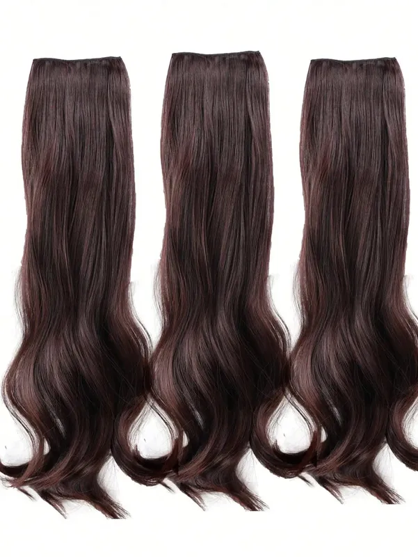 3pcs/set Clip in Hair Extensions Synthetic Hairpieces 20inch Thick Long Straight Clip in on Hair Extensions for Women Girls