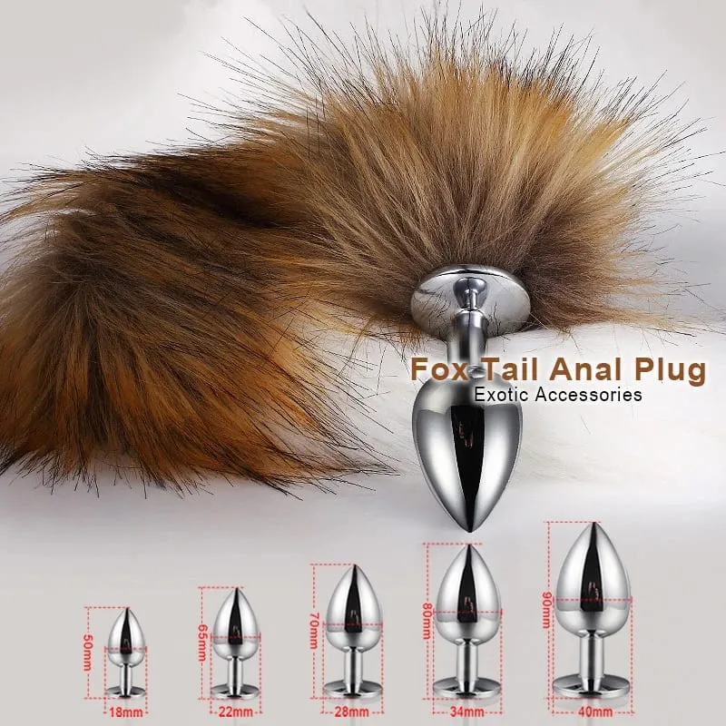 Sex Shop 5 rozmiarów metalowy korek analny fetysz ogon lisa zabawki intymne Bdsm Anal Extender Dilator produkty gry erotyczne towary dla dorosłych — image 1