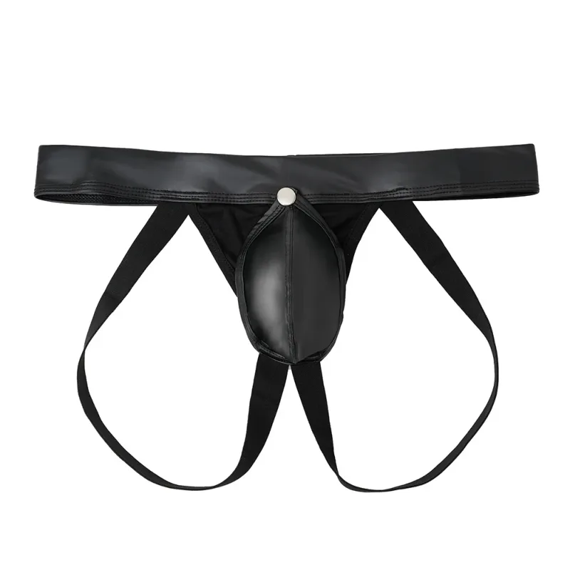 Intimo da uomo perizoma in ecopelle con custodia staccabile, mutande a vita bassa con culo aperto per un uso confortevole — image 9