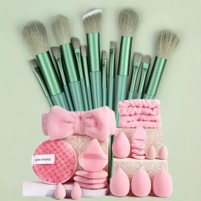 13PCS Makeup Brushes Set Eyeshadow Foundation Highlighter Blush Concealer Female Soft Beauty Tool Puff Beauty Sponges Thumb Puff — image 17