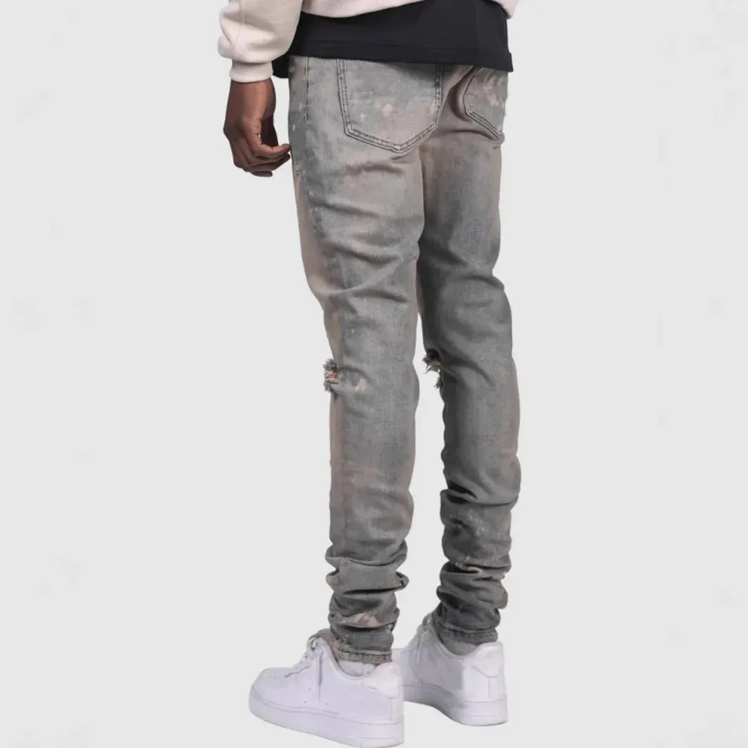 Kakan - New Men's Blue Slim Fit Patch Jeans Y2k Printed Design Long Jeans Jeans Man Brand — image 9