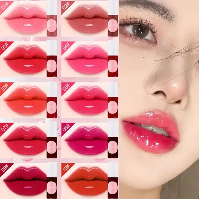 10 Color Lip Tint Stain Cheek Tint Moisturizing Liquid Lipstick Long-lasting Waterproof High Pigment Lipgloss Rouge Water Makeup — image 2