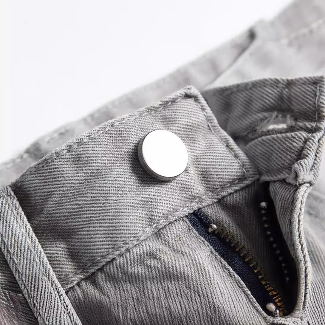 Jeans Boys Straight Ripped Children Washed Distressed Pockets Stretch Casual Denim Trousers Big Kids Streetwear 2025 Hole Pants — image 3