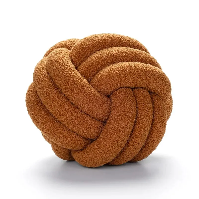 Home decoration Knotted Ball Pillow Indeformable Ecofriendly Knotted Ball Plush Pillow Hand-woven Knotted Ball Back Throw Pillow — image 8