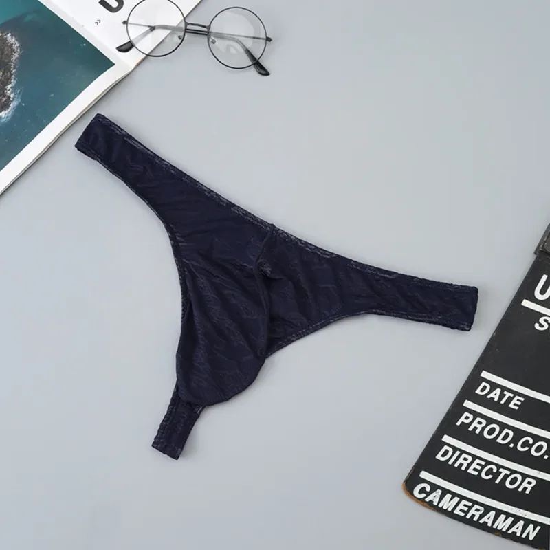 ผู้ชายลูกไม้ Jacquard G-String ชุดชั้นในสูงยืดขนาดใหญ่กระเป๋ากางเกงเซ็กซี่เกย์เร้าอารมณ์ T-back Underpants — image 4