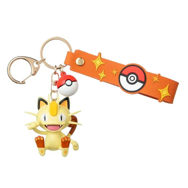 Genuine Pokemon Pikachu Keychain Gengar Morpeko Cubone Snorlax Mimikyu Anime Action Figure Toy Keyring Fragrance Pendant Gift