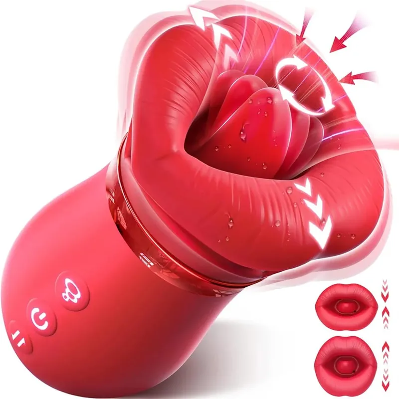 Rose Sucking Vibrator Tongue Licking Clitoris Stimulator For Women Vagina Nipple Vacuum Massager Masturbators Sex Toys Joinjjtoy