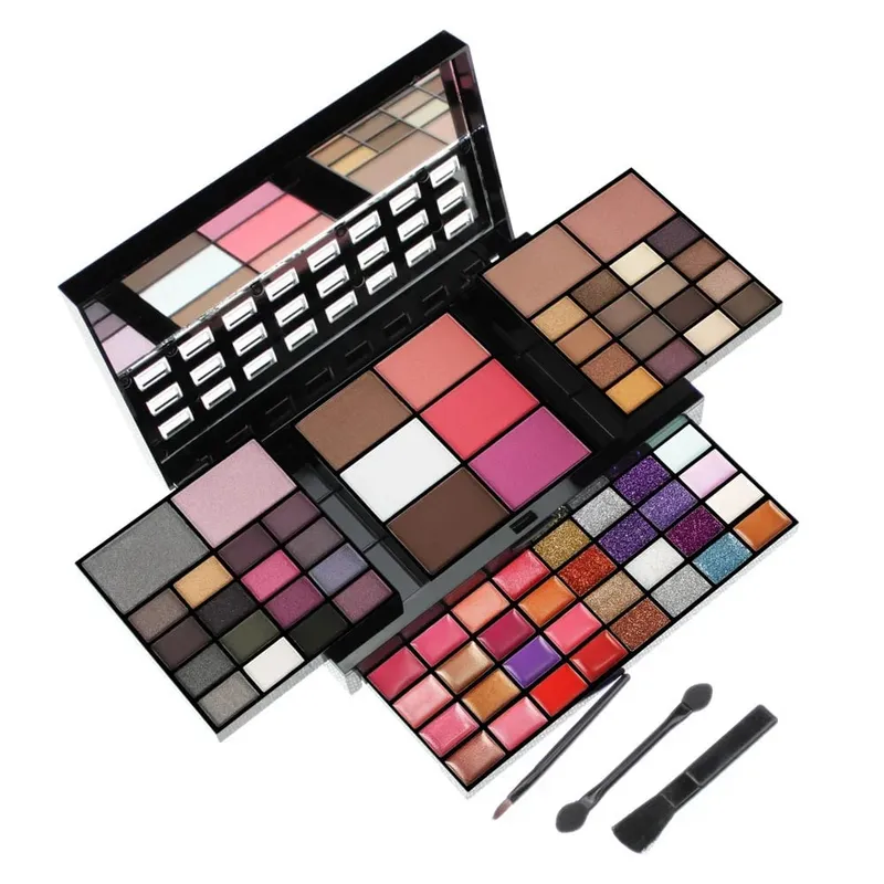 74 Colors Eyeshadow Lip Gloss Professional Makeup Kit Pearlescent Matte Concealer Tray Flash Lipstick Women Cosmetics Gift Box — image 3