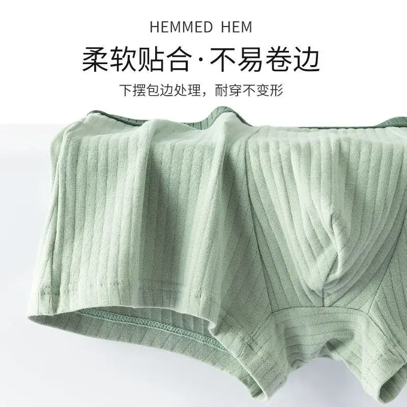 7Pcs/Lot Men's Cotton Underwear Boxer Shorts Pure Cotton Breathable Mid-waist High Elasticity Men's Sexy Soft Men's Shorts L-4XL