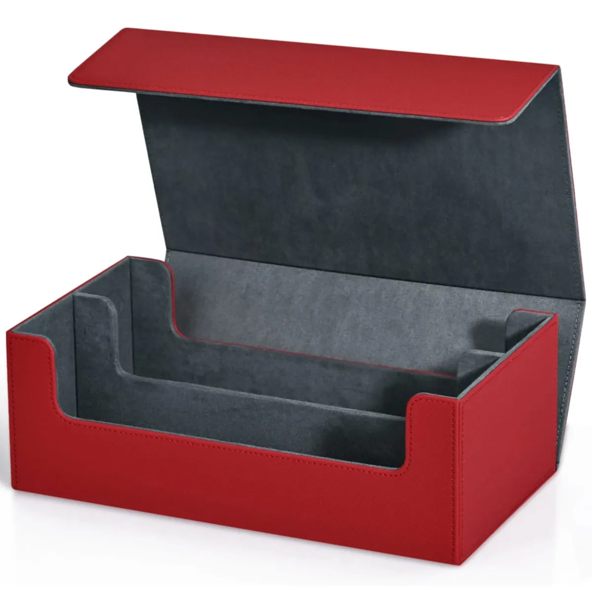 Card Storage Box Card Deck Case Holds 1200+ Single Sleeved Cards Strong Magnetic PU Leather Card Boxes for TCG