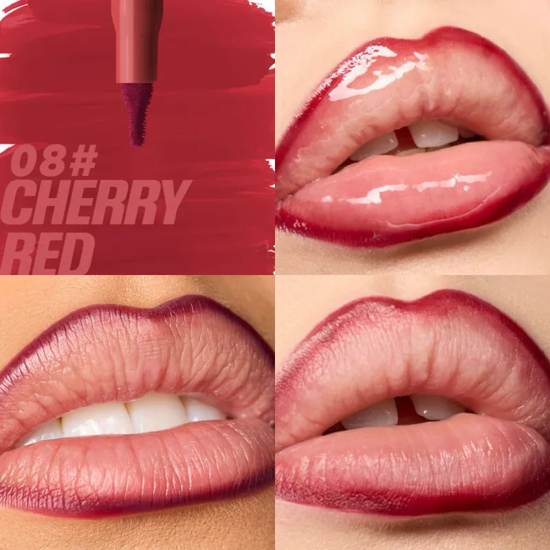Velvet Brown Lip Liner Pensil Nude Matte Waterproof Non-stick Cup Ceri Merah Lip Liner Lip Contour Pen Lipstick Makeup Untuk Wanita