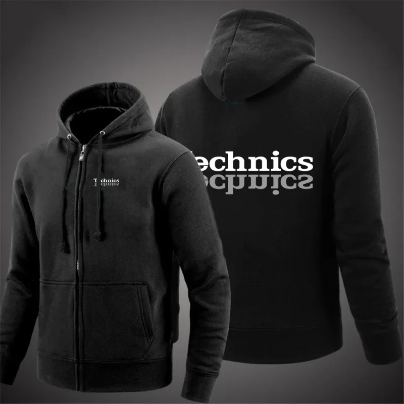 2025 High Street Solid Color Coat Spring And Autumn Man's Leisure Versatile Hoodies Technics DJ 1200 Logo Print Fashion Jacket