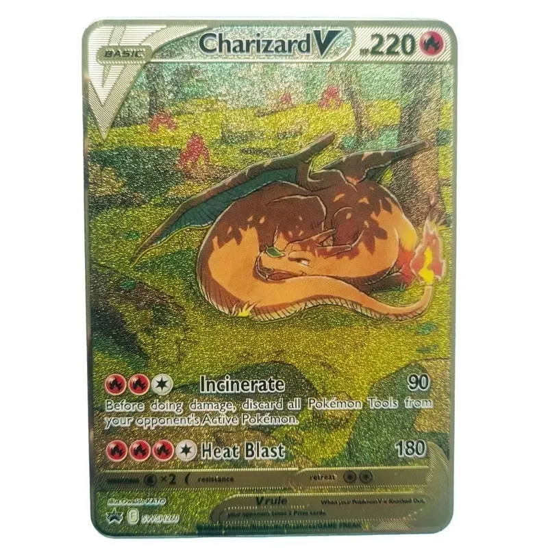 Van Gogh Museum Pokemon English Metal Card Anime Pikachu Charizard Mewtwo Shiny Letters Game Collection Card Kids Toy Gifts — image 26