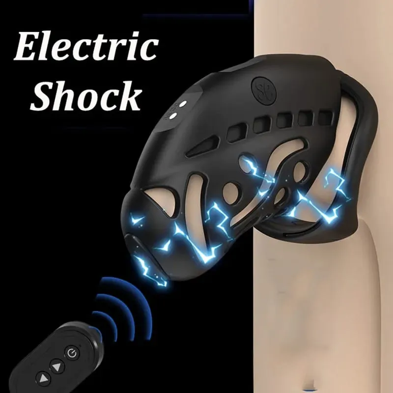 Wireless Remote Control Electric Shock Penis Cage Male Chastity Belt Electrical Cock Cage Chastity Device Sex Toys For Men Gay — image 6