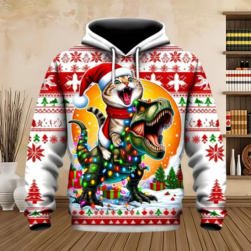 2025 Merry Christmas Graphic Sweatshirts Tree Pullover Hoodies for Men Clothes Santa Claus Hoody Snowman Sweatshirts Unisex Top — image 7