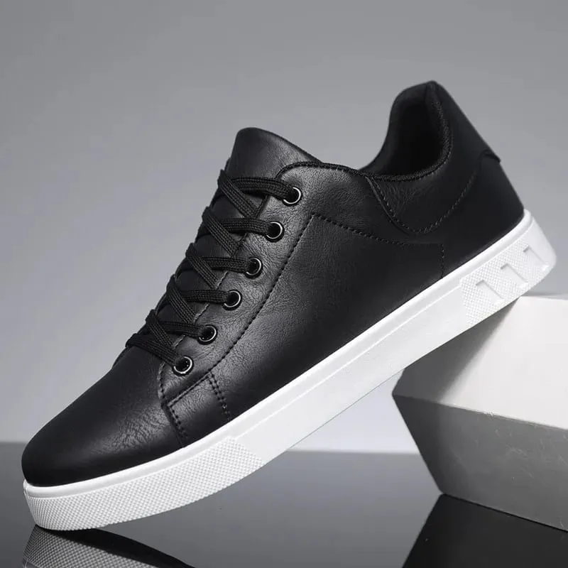 Black Vulcanized Sneakers Men's Flats Comfortable Shoes Lace up Zapatillas Hombre Autumn Spring Fashion Sneakers Plus Size 39-48