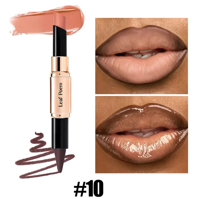 Dual‑Head Matte Lipstick Lip Liner Pen 2‑in‑1 Lip Definer & Lip Color Stick Smooth Lip Makeup for Daily Party Use — image 16