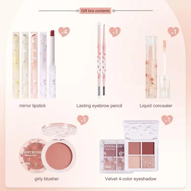 8-Piece Beauty Set with Lipstick Concealer Eyeshadow Eyebrow and Blush Makeup — image 6