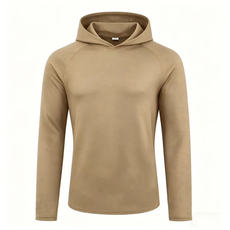 Sweats à capuche à manches longues pour hommes Chemises de protection solaire T-shirt solide à séchage rapide pour hommes Bodybuilding Fitness Muscle Sportwear Vêtements de sport