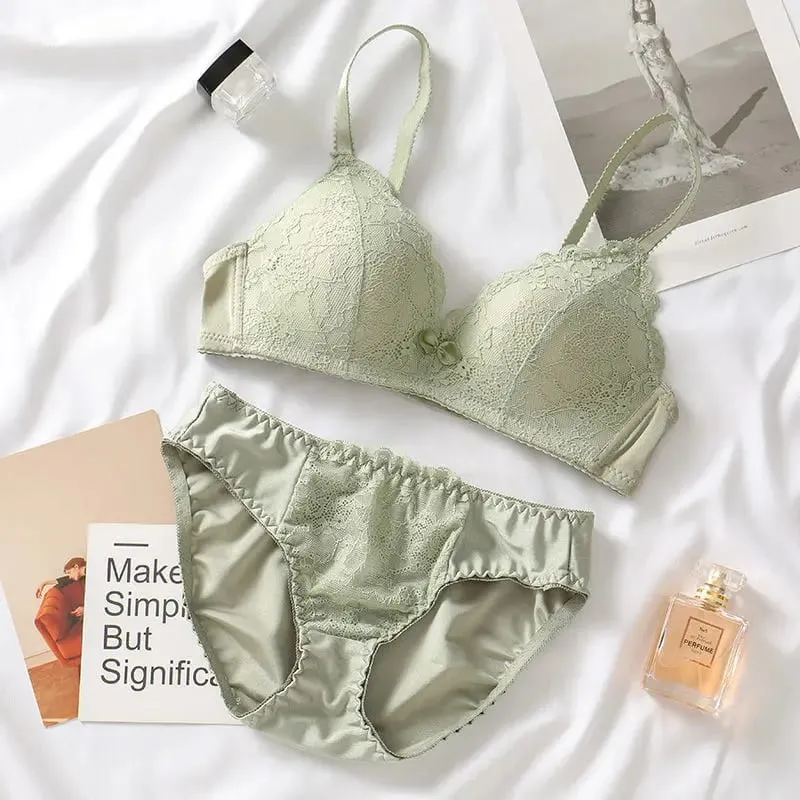 Lace Lingerie 2 Pieces Women Underwear Set 3/4 Cup Plus Size Bras Panty Brief Sets White Black Sexy Lingerie Seamless Bra Sets — image 5