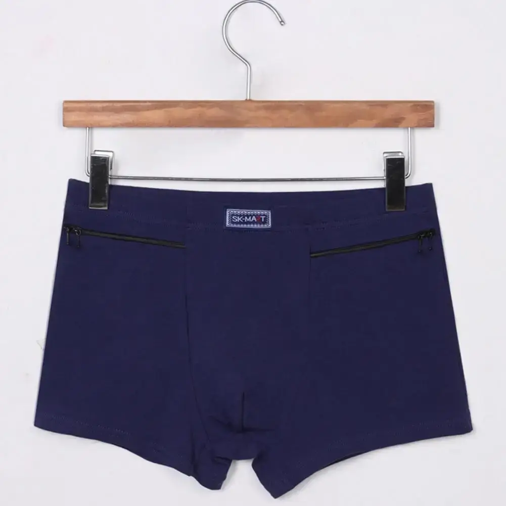 Boxer antivol avec poches pour hommes, culotte élastique sans couture, couleur unie, short en U, sous-vêtement à usage quotidien — image 6