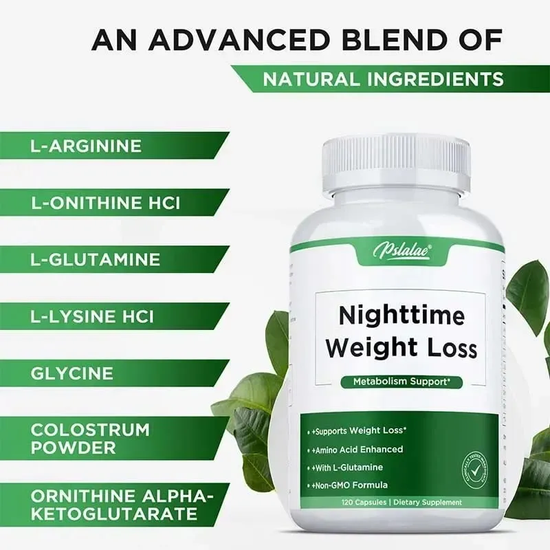 Nighttime Weight Loss Supplements - Appetite Suppressant Burns Fat Improves Digestion Promotes Sleep and Relaxation — image 4