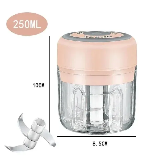 250/100ML Garlic Mincer USB Charging Powerful Mini Electric Garlic Chopper Portable Garlic Crusher Kitchen Food Chopper Unisex — image 12