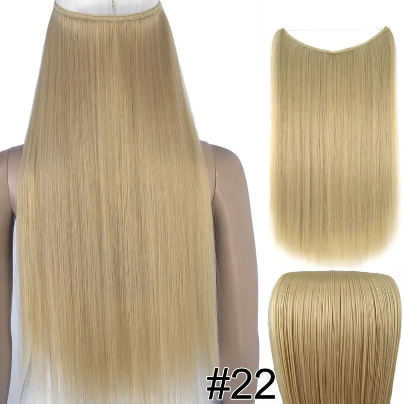 Synthetic Heat Resistant Hair Silky Straight Elasticity Invisible Wire Hair Extensions 8006 — image 22