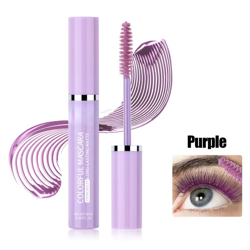 Colored Mascara Eyelashes Blue Pink Green Colorful Waterproof Mascara Charming Long Lasting Curling Mascara Eye Christmas Makeup — image 12