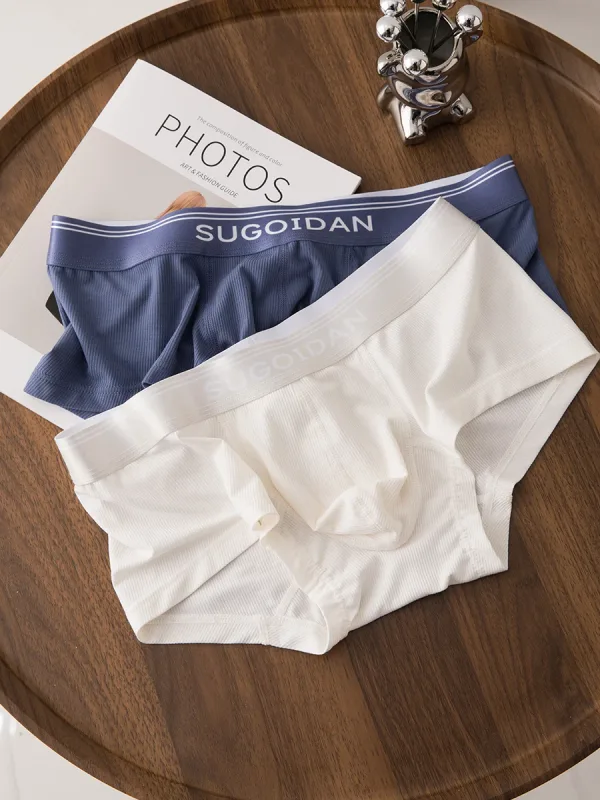 2pcs/lot Underwear Men's Modal Ice Silk Thin Soft Low Waist Quadrangle Shorts Men's Flat Corner Underwear Men's Fashion Youth — image 2