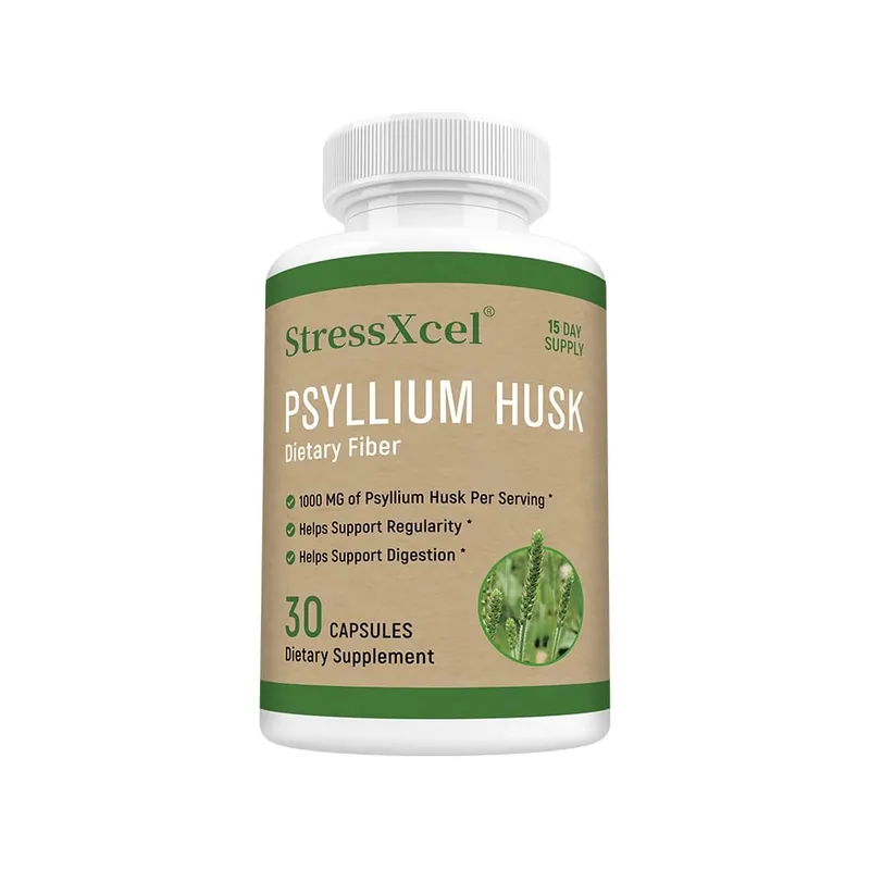 Psyllium Husk - naturliga lösliga fibrer bra för tarmhälsan Rengöring Detox stöder matsmältningssystemets hälsotillskott