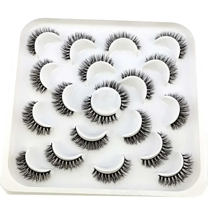 NEW 10 pairs Handmade 3d mink lashes short False Eyelashes Cross Messy Dense Natural Eye Lashes Stage Makeup False Eyelashes — image 14