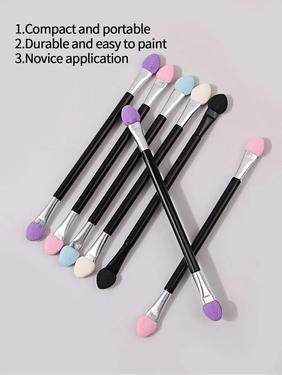 50PCS Double-Ended Eyeshadow Brushes Fashion Useful Long Handle Sponge Stick Applicators Lip Eye Brow Brush Beauty Makeup Tool — image 4