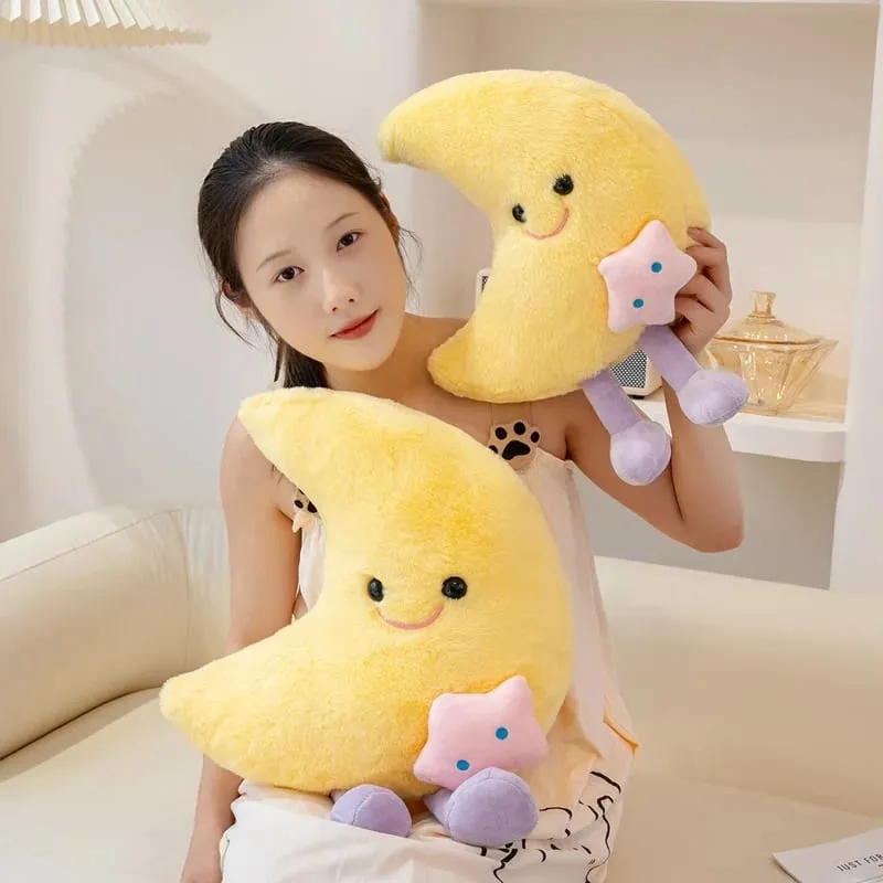 Lovely Smile Moon and Cloud Plush Pillow Comfortable Sofa Cushion Stuffed Soft Doll Home Car Decor Gift — image 10