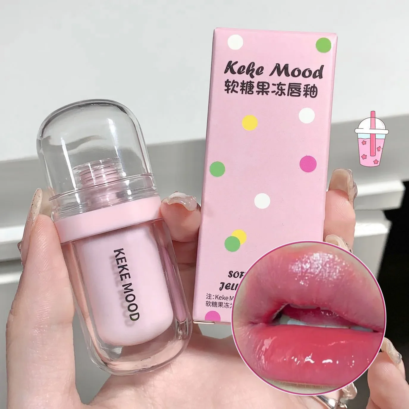Crystal Glossy Lip Glaze Jelly Mirror Water Lip Gloss Lasting Moisturizing Sexy Lips Tint Korean Lip Glaze Girl Beauty Cosmetics