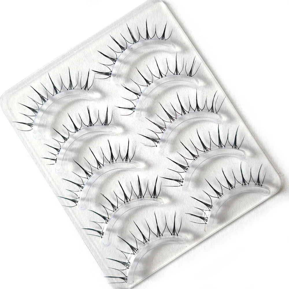 5 Pairs Fairy False Eye Lashes Natural Eyelashes Extension Clear Band Korean Girl Style Handmade Soft Nude Makeup Tools — image 3