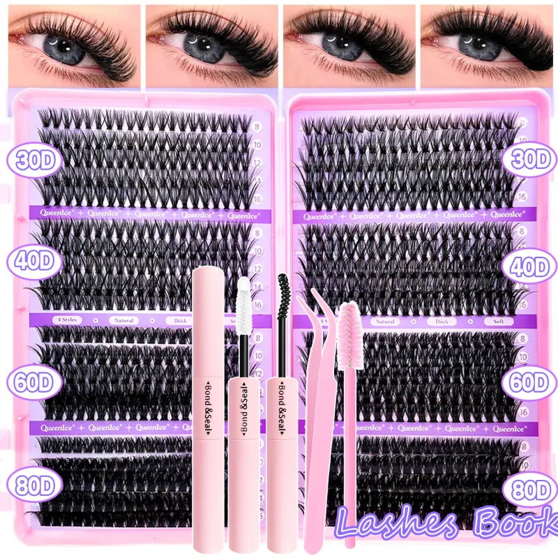 Řasy Cluster DIY Lash Extension Mixed Tray Clusters Řasy Fluffy Individual Lashes Prodlužování řas Cat Eye