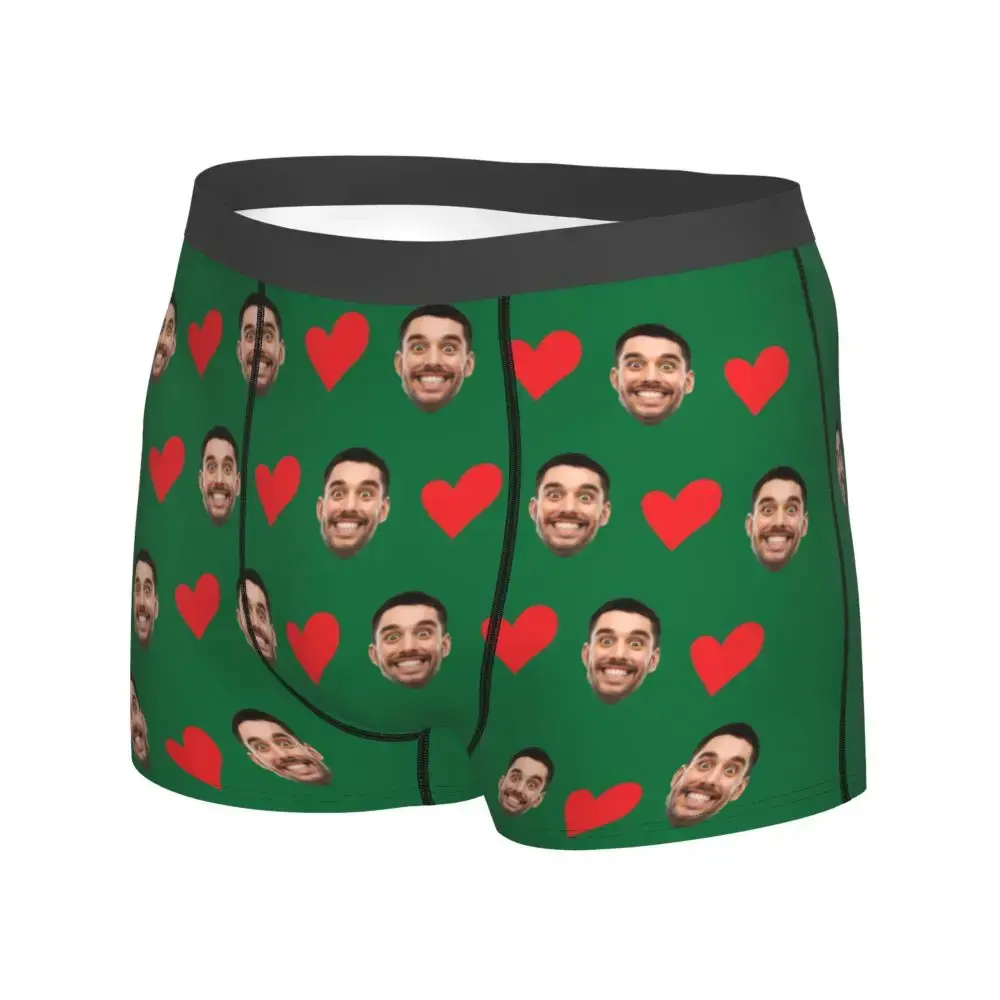 Personalized Face Photo Underwear Custom Heart Boxer Briefs Men Briefs Gift For Husband Anniversary Gift for Dad