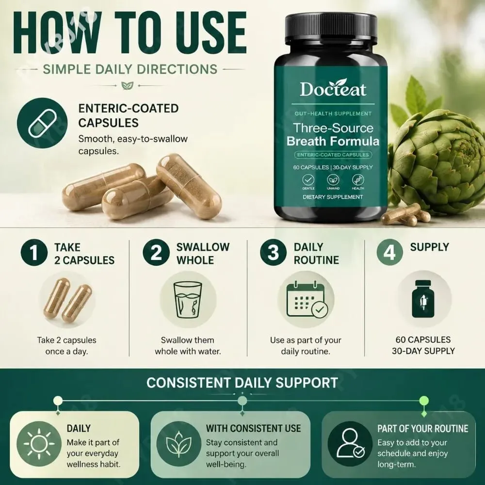Docteat Gut Health Supplement Capsules with Berberine HCl Digestive Enzymes for Digestive Wellness & Immune Support 60 Capsules — image 5
