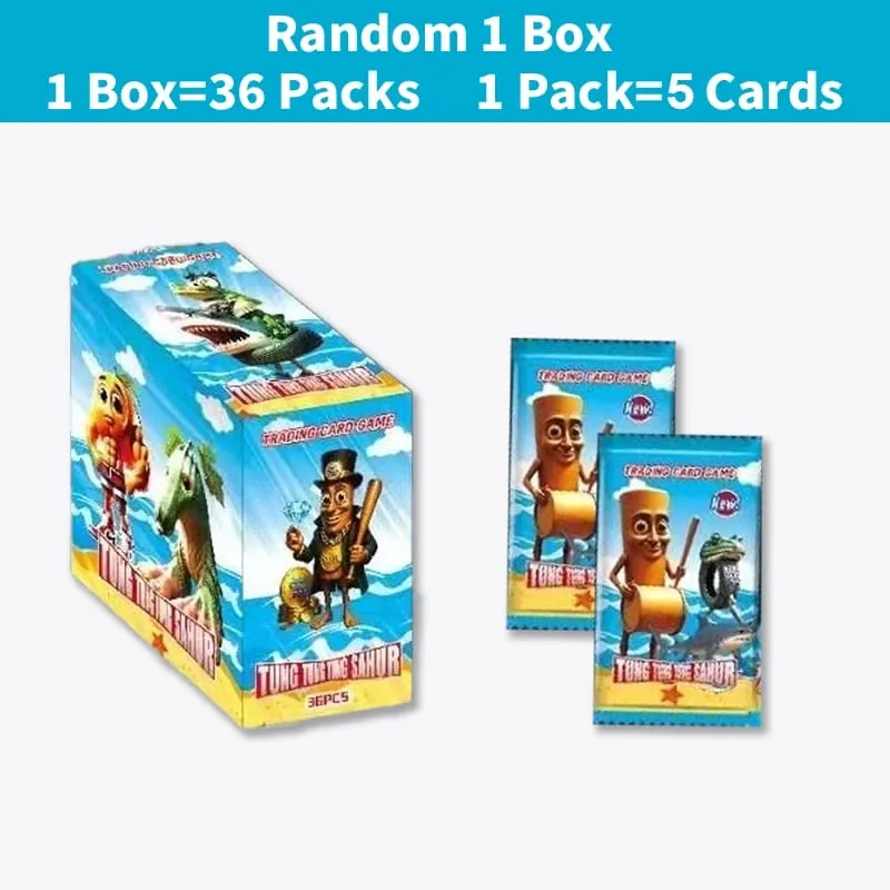 Random 36 Bag 180Pcs Italian Brainrot Collection Card Tung Tung Tung Sahur Tralalero Tralala Cards Board Game Trading Carte Toys — image 5