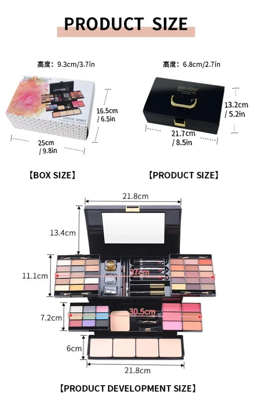 All in One Makeup Palette Set Combination of Eyeshadow Lip Gloss Lipstick Blush Highlight Powder in Compact Kit — image 6