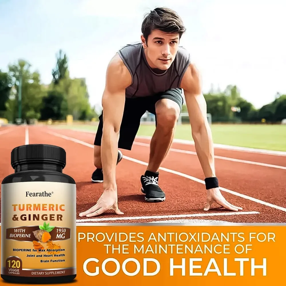 Curcumine de curcuma biologique 1500 mg gélules avec gingembre et poivre noir soutiennent le bien-être digestif et immunitaire des muscles articulaires — image 2